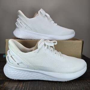 Kizik Athens Mens Size 9.5 WIDE Slip On Lace Up Sneakers Shoes White Womens 11